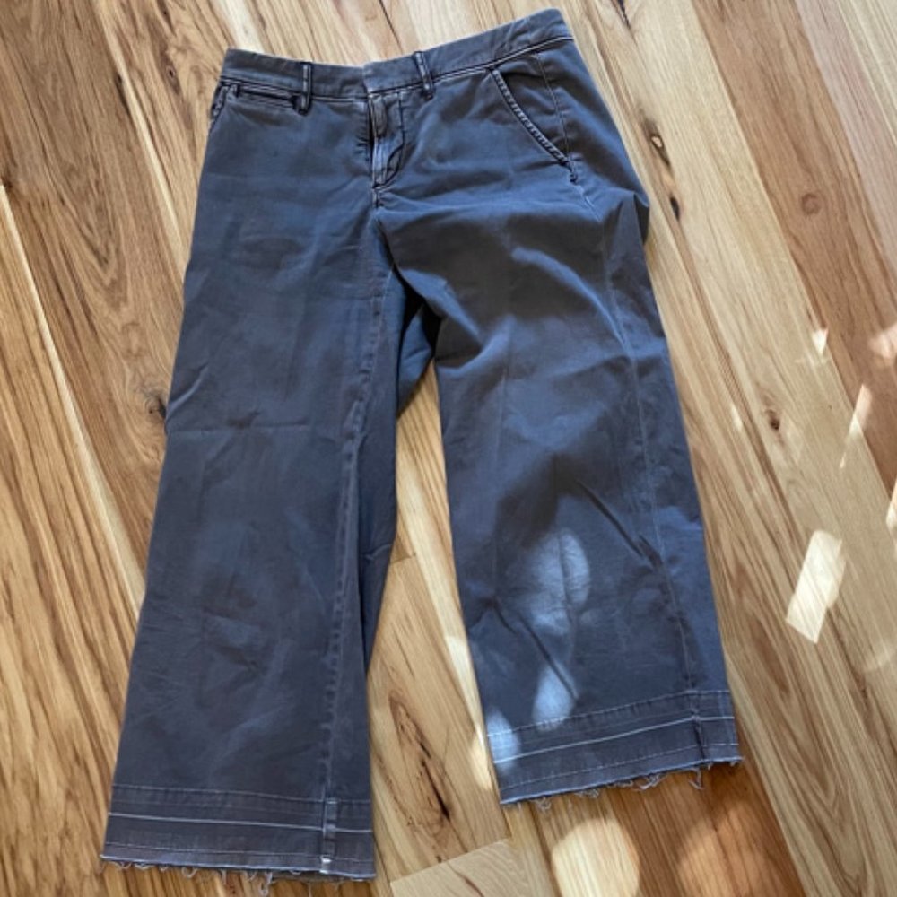 Pilcro and the Letterpress for Anthropologie Wide Leg cropped raw hem pants size